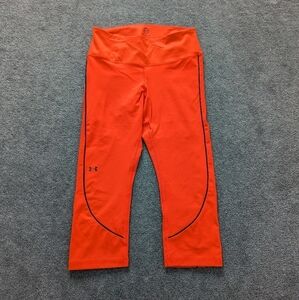Under Armour Rush Heatgear Compression No Slip Waistband Pocket Capris Sz Large